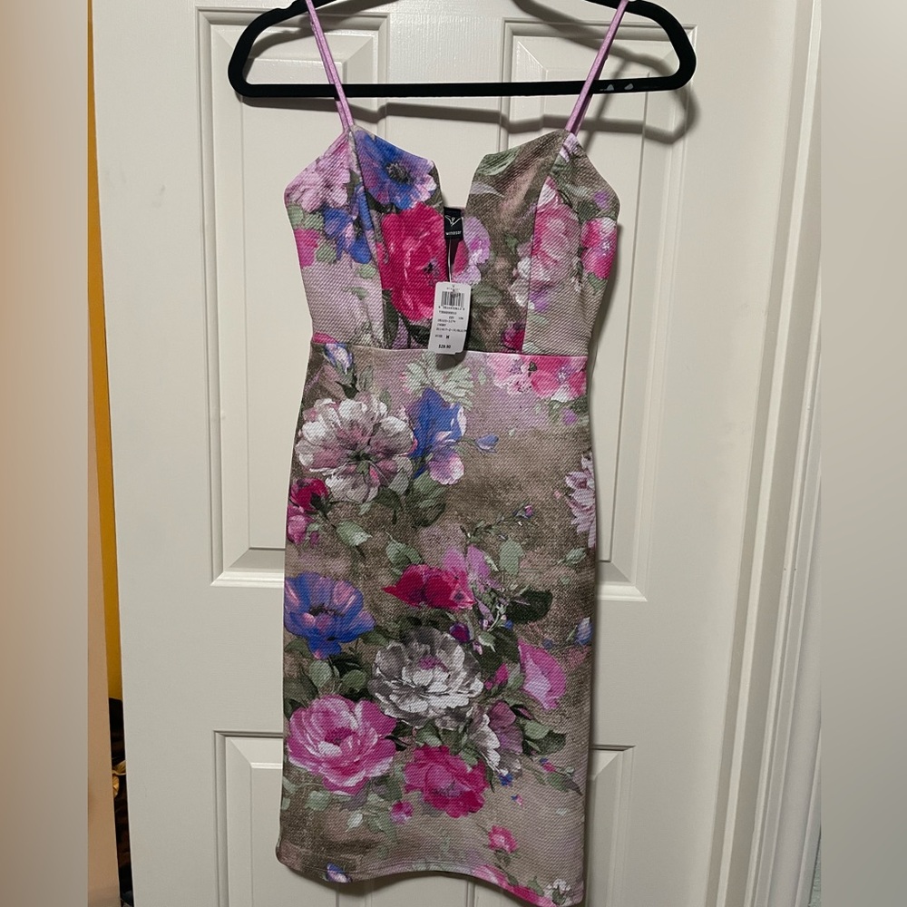 Floral Pink and Purple Women's Dress